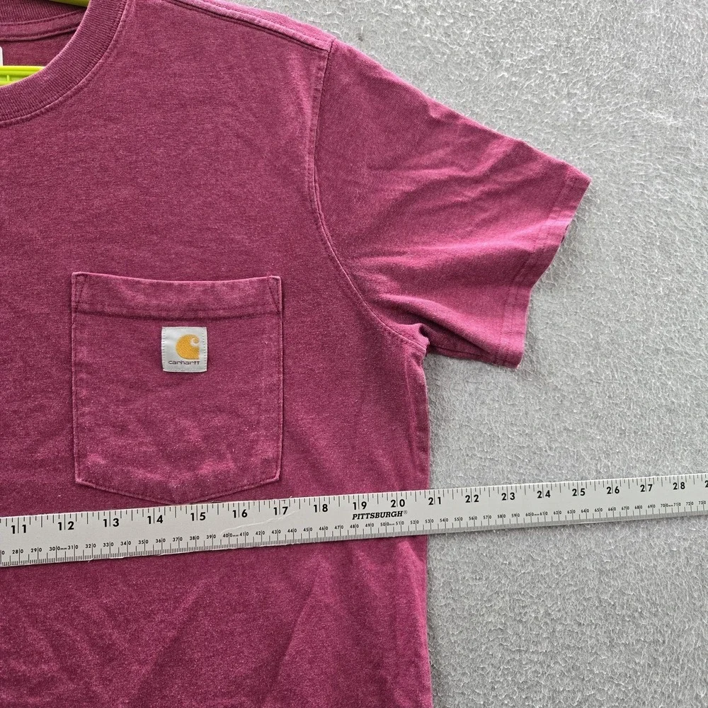 Carhartt Boy Shirt L (12-14) Pink K87 Pocket T-Shirt Logo Loose Short Sleeve‎